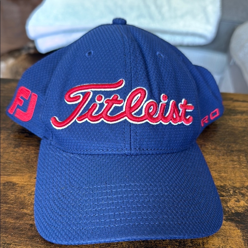 Titleist Navy and Red Golf Hat FJ Pro V1